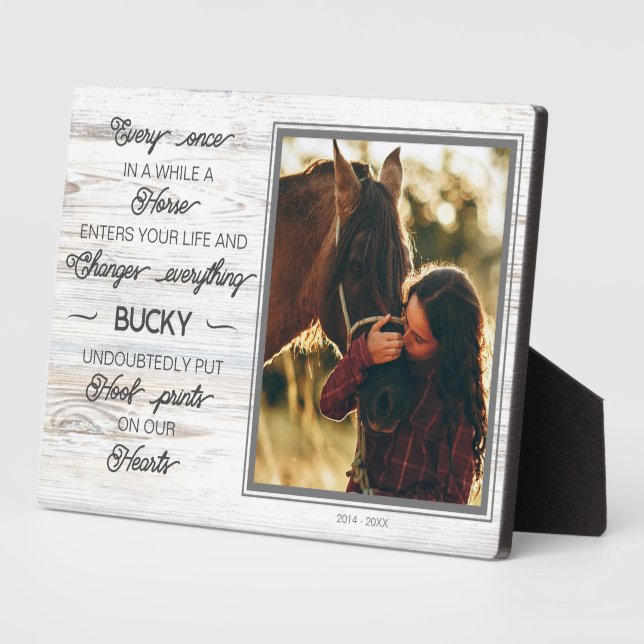 Personalized Horse Photo Memorial Plaque (Side)