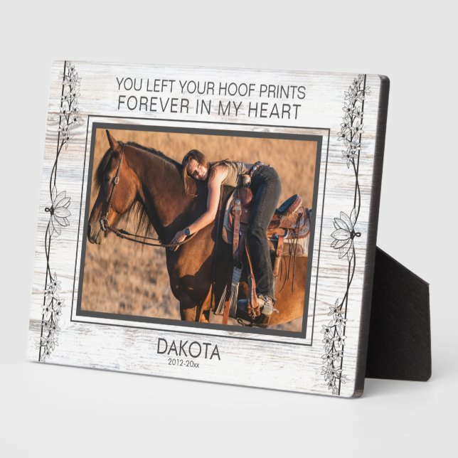Personalized Horse Photo Memorial Plaque (Side)