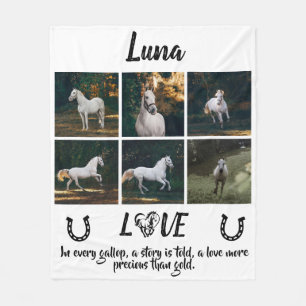 Personalized Horse Photo & Poem Equestrian Fleece Blanket