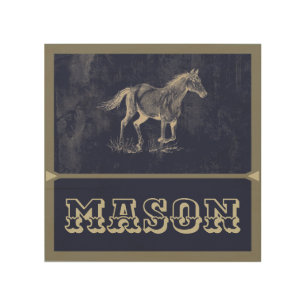 Personalized Horse Plaque Wood Wall Art