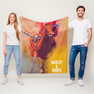 Personalized Horse Racing Custom Name Blanket
