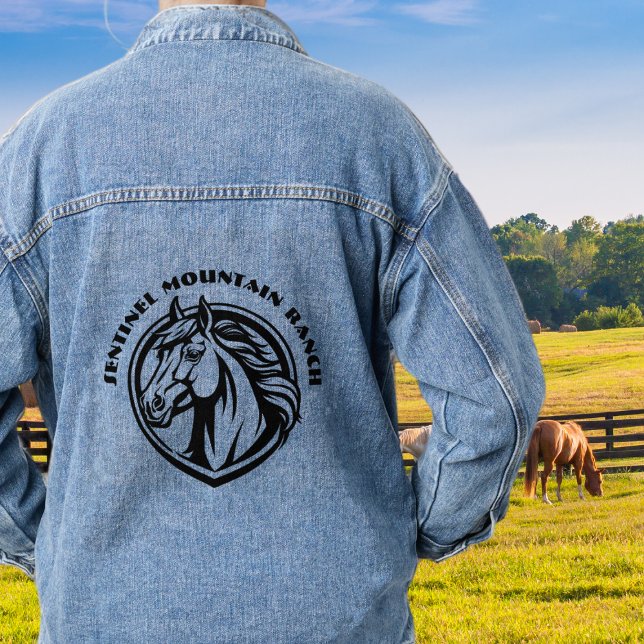 Personalized Horse Ranch Farm Name Logo Denim Jacket (Creator Uploaded)