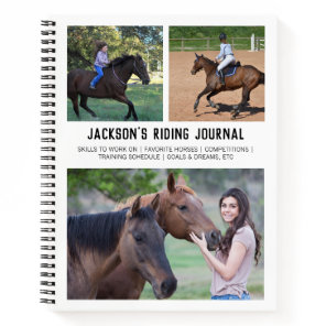 Personalized Horse Riding Equestrian Photo Collage Notebook