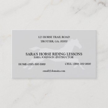Personalized Horse Riding Instructor Business Card by Baysideimages at Zazzle