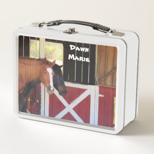 Personalized Horse Stable _ Farm Life Series Metal Lunch Box