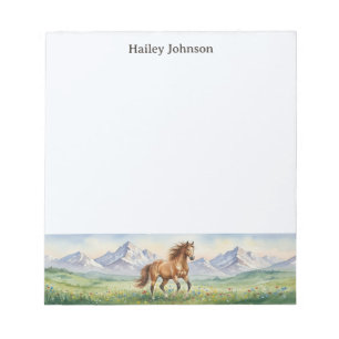 Personalized Horse Stationery Custom Name Notepad