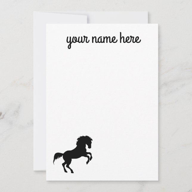 Personalized Horse Stationery Notecards (Front)