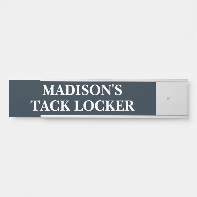 Personalized Horse Tack Room Sign Blue Custom Name (Front)