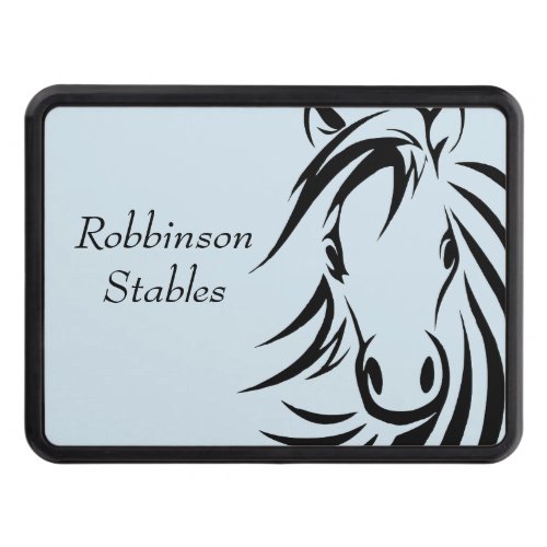 Personalized Horse Trailer Hitch Cover Blue
