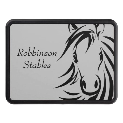 Personalized Horse Trailer Hitch Cover Gray