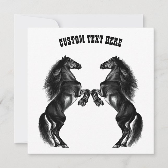 Personalized Horses Card with Custom Text (Front)