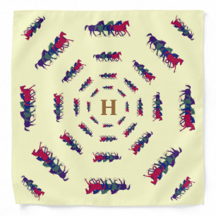 personalized horses in circles bandana
