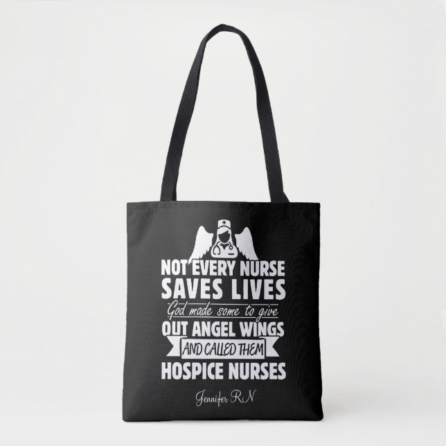 Personalized Hospice Nurse Quote Tote Bag (Front)
