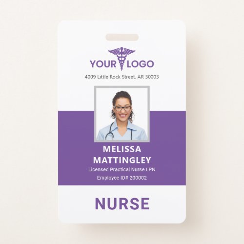Personalized Hospital Employee Logo and Photo ID Badge
