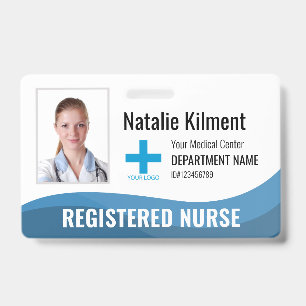 Personalized Hospital Employee Logo Photo and ID Badge