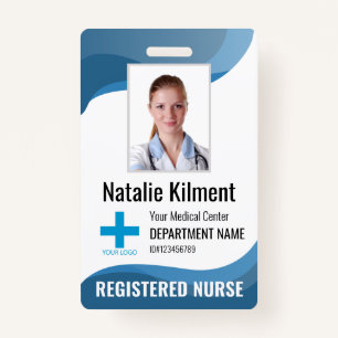 Personalized Hospital Employee Logo Photo and ID Badge