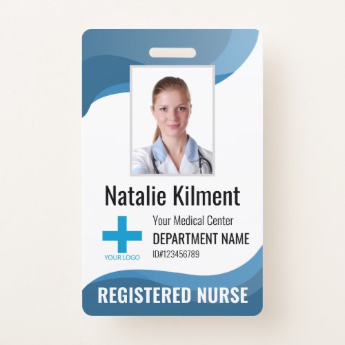 Personalized Hospital Employee Logo Photo and ID Badge