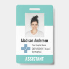 Personalized Hospital Employee Logo & Photo ID Bad