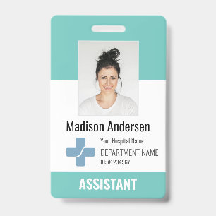 Personalized Hospital Employee Logo & Photo ID Bad Badge