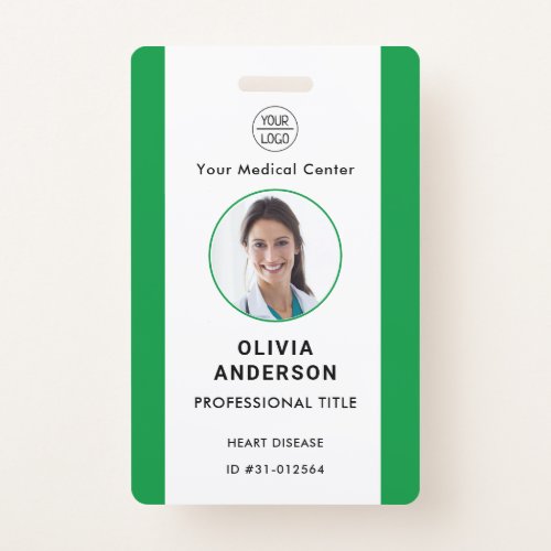 Personalized Hospital Employee Logo  Photo ID Bad Badge