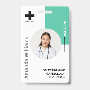 Personalized Hospital Employee Logo & Photo ID Bad Badge