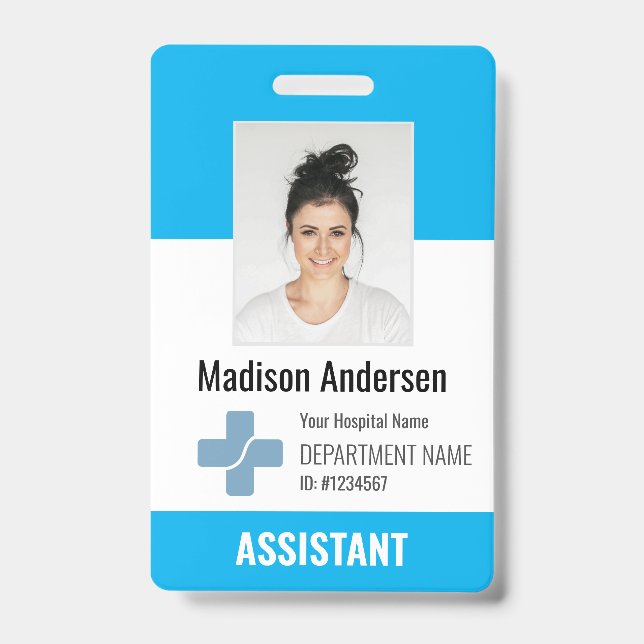 Personalized Hospital Employee Logo & Photo ID Badge (Front)