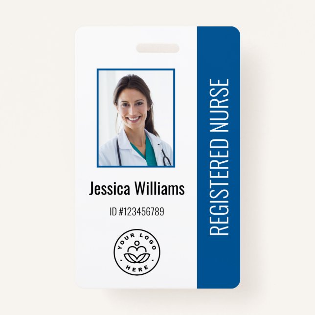 Personalized Hospital Employee Logo & Photo ID Badge (Front)