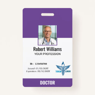 Personalized Hospital Employee Logo & Photo ID Badge