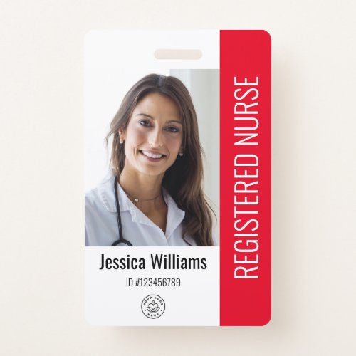 Personalized Hospital Employee Logo  Photo ID Badge