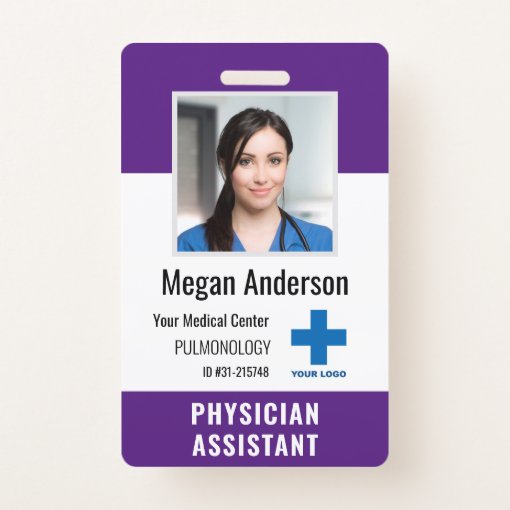 Personalized Hospital Employee Logo & Photo ID Badge | Zazzle