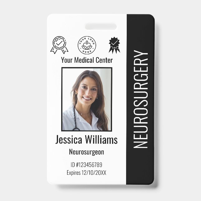 Personalized Hospital Employee Logo & Photo ID Badge (Front)