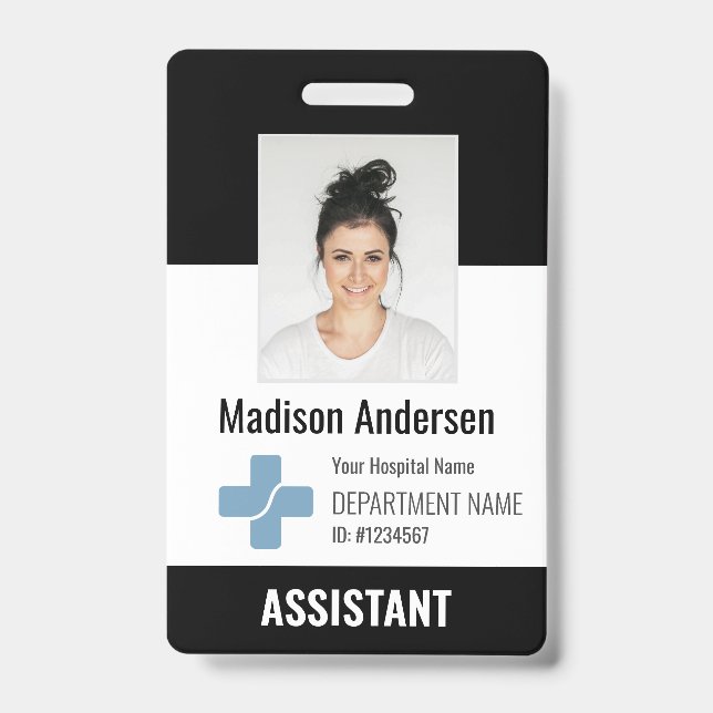Personalized Hospital Employee Logo & Photo ID Badge (Front)
