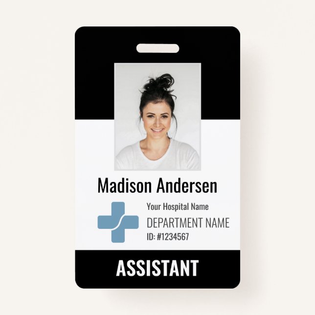 Personalized Hospital Employee Logo & Photo ID Badge (Front)