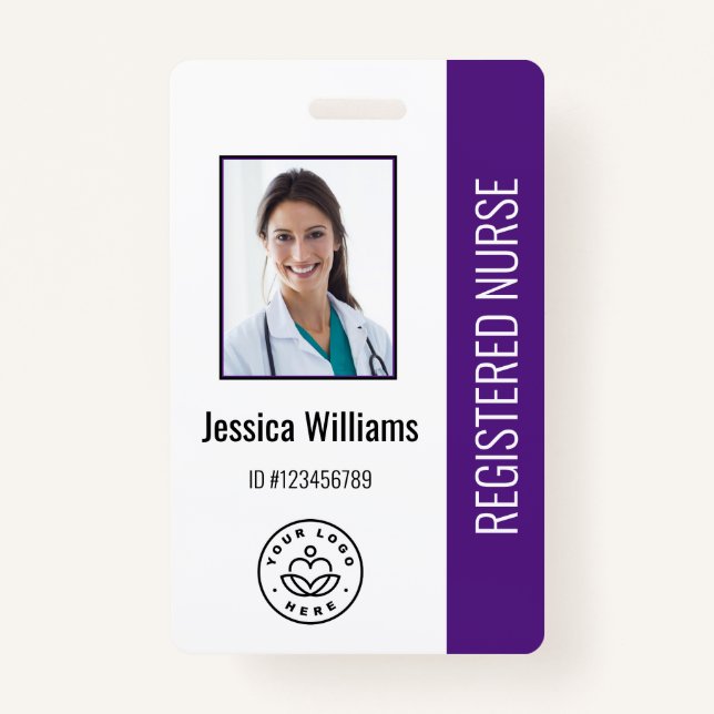 Personalized Hospital Employee Logo & Photo ID Badge (Front)