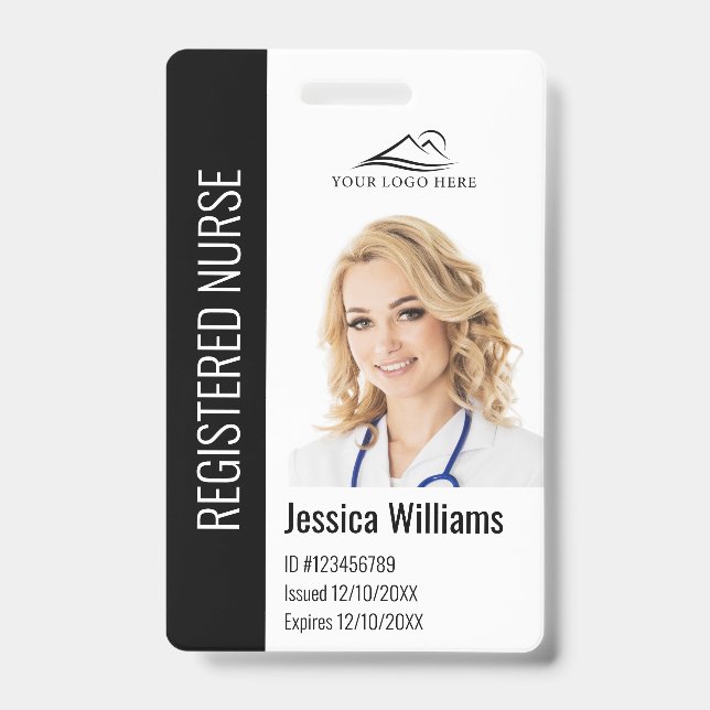 Personalized Hospital Employee Logo & Photo ID Badge (Front)