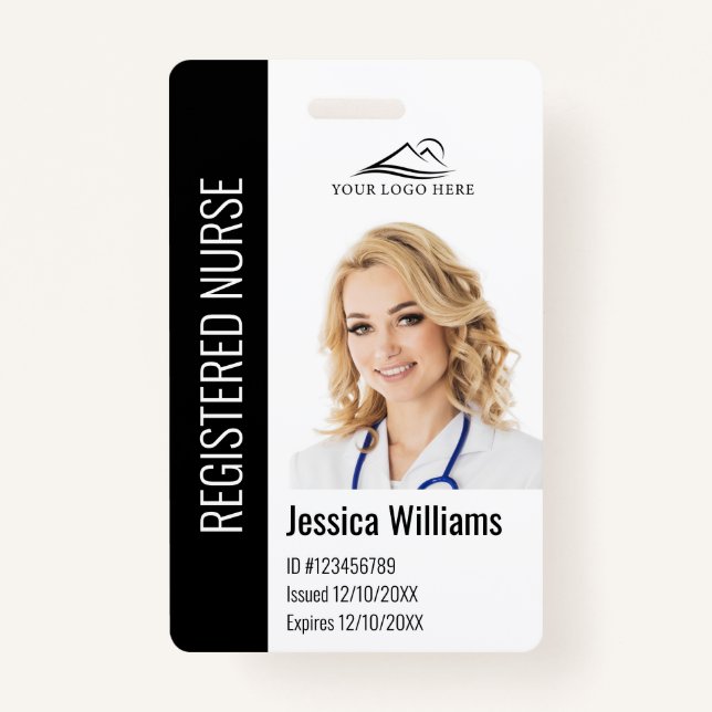 Personalized Hospital Employee Logo & Photo ID Badge (Front)