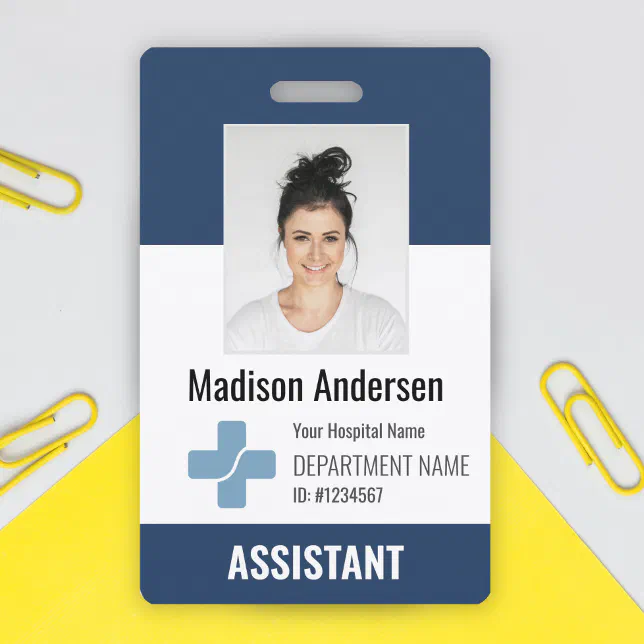 Personalized Hospital Employee Logo & Photo ID Badge | Zazzle