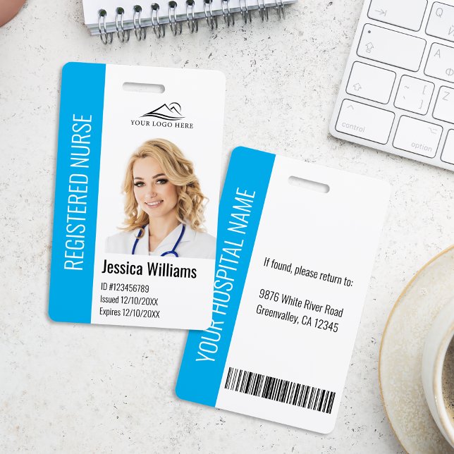 Personalized Hospital Employee Logo & Photo ID Badge (Creator Uploaded)