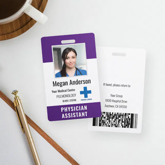 Personalized Hospital Employee Logo & Photo ID Badge | Zazzle