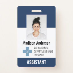Personalized Hospital Employee Logo & Photo ID Badge | Zazzle