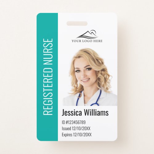 Personalized Hospital Employee Logo  Photo ID Badge