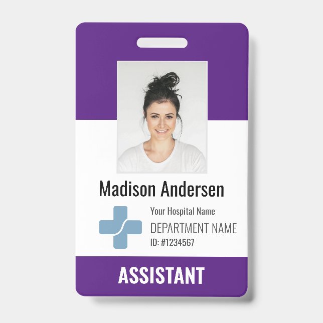 Personalized Hospital Employee Logo & Photo ID Badge (Front)