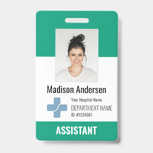 Personalized Hospital Employee Logo & Photo ID Badge