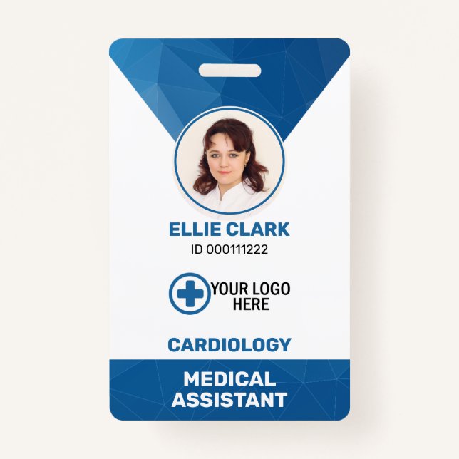 Personalized Hospital Employee, Logo & Photo ID  Badge (Front)