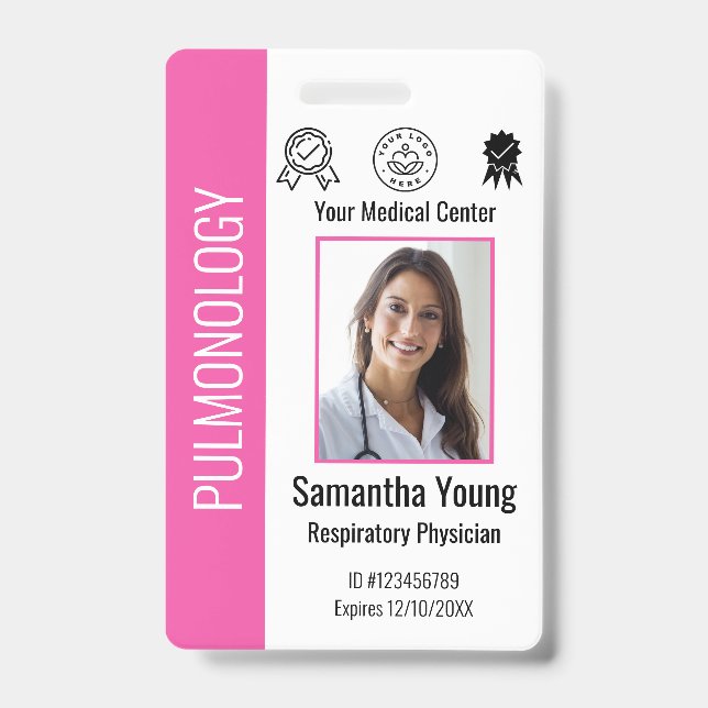 Personalized Hospital Employee Logo & Photo ID Badge (Front)