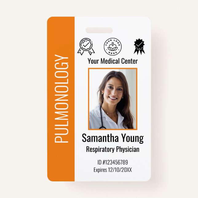 Personalized Hospital Employee Logo & Photo ID  Badge (Front)