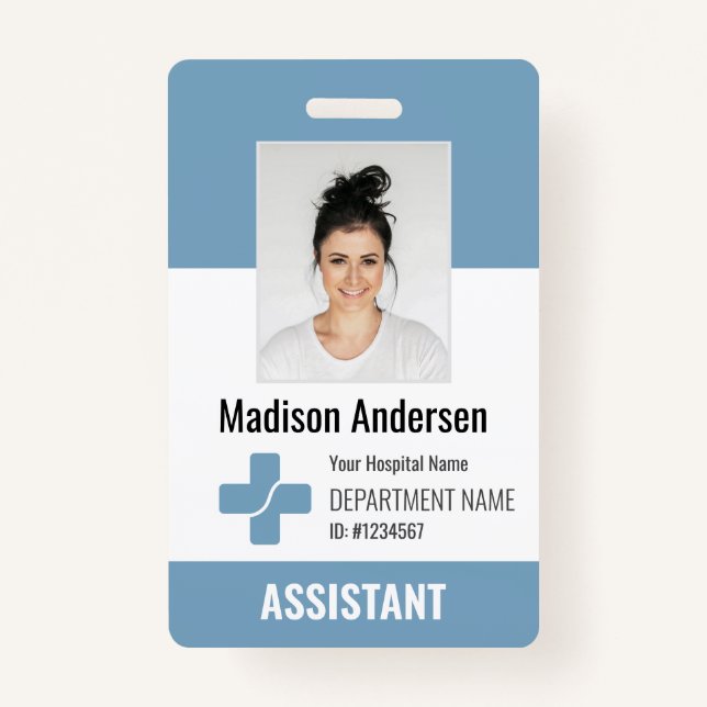 Personalized Hospital Employee Logo & Photo ID Badge (Front)