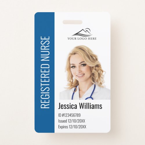 Personalized Hospital Employee Logo  Photo ID Badge