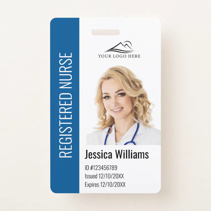 Personalized Hospital Employee Logo & Photo ID Badge | Zazzle