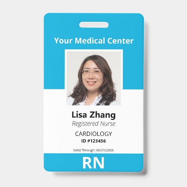 Personalized Hospital Employee Photo Badge (Front)